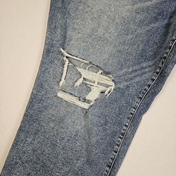 A.N.A Curvy High Rise Distressed Straight Jeans Plus Size 28W Stretch Denim Blue - Picture 4 of 13